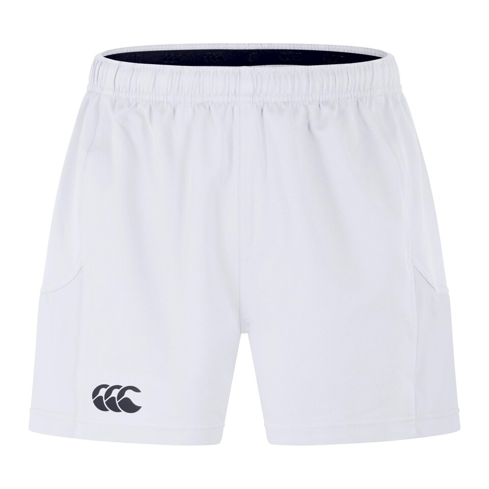 image 1 of Canterbury Men's Advantage Rugby Shorts 2.0 | Elasticated Waist | Ccc Logo Gym Shorts, White, Xl