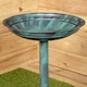 image 10 of 63cm Verdi Green Traditional Garden Patio Resin Bird Bath | Green | Green