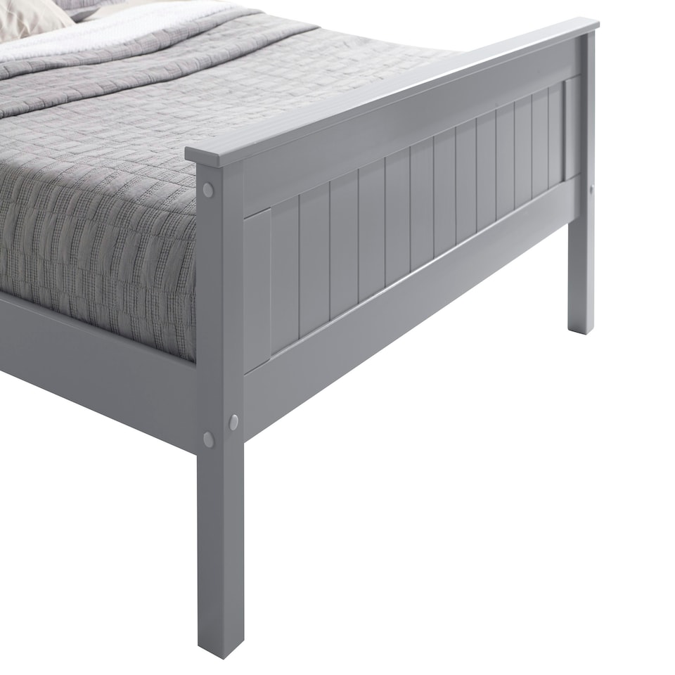 image 1 of 4ft6 Double Grey,wood,wooden high foot end,solid panel bed frame.Shaker style