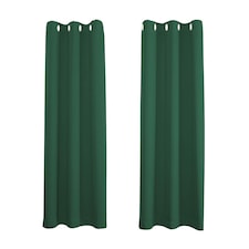 Forest Green Blackout Curtains - Dark Thermal Eyelet - 46 x 63 Drop - 2 Panel Green