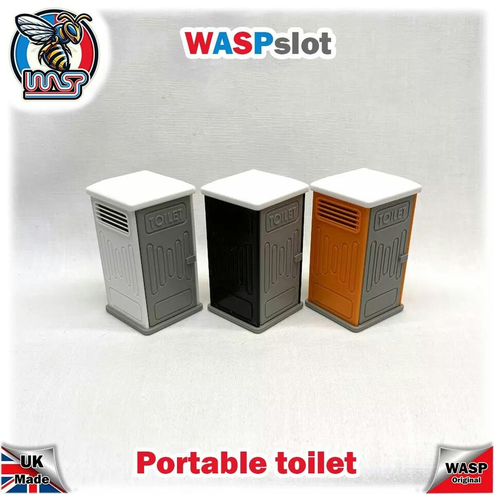 image 1 of Portable Toilet Black Slot Car Track Scenery x 1 1:32 Scale Wasp P