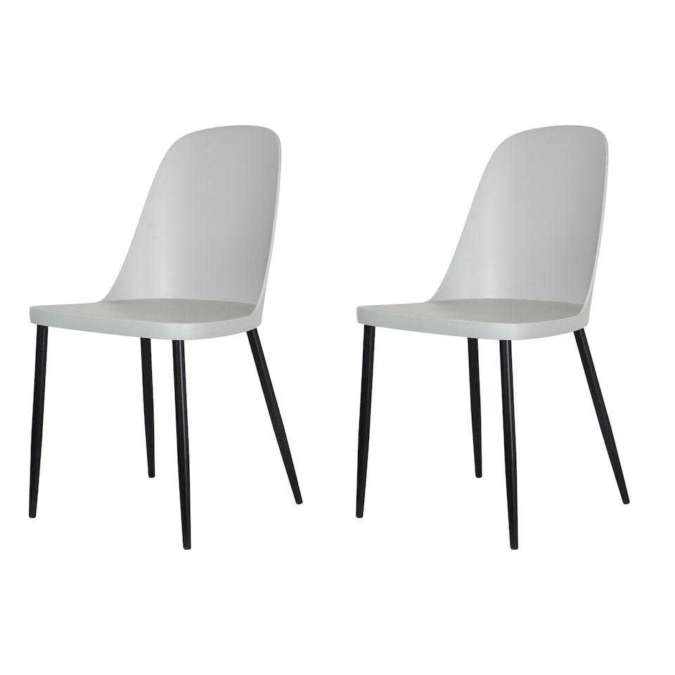 image 1 of Aspen Grey Oak Effect 80cm Square Dining Table with 2 Moulded Duo Design Chairs - Compact Kitchen and Dining Set | Grey | Grey Oak Effect | One Size | 1