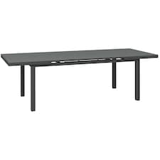 Outsunny 246 cm Extending Garden Table, Rectangle Outdoor Dining Table for 6 8, Aluminium Frame for Patio, Balcony Charcoal Grey