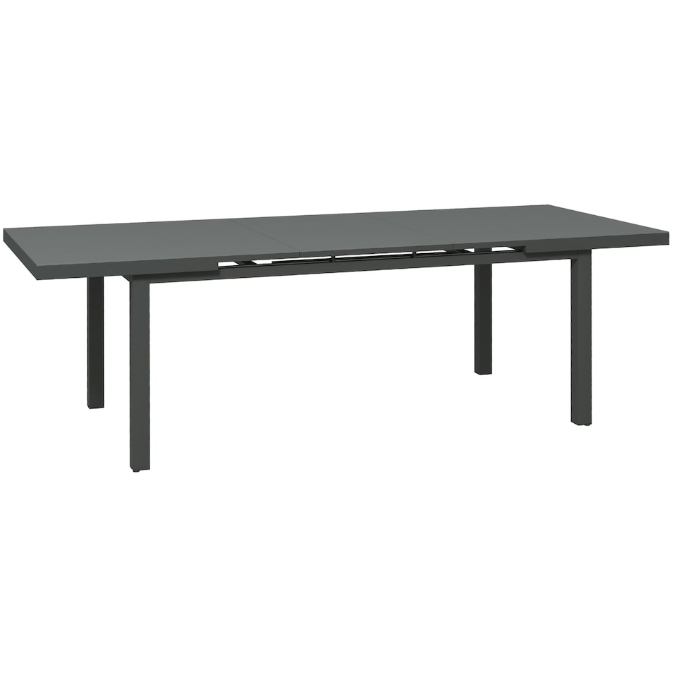 image 1 of Outsunny 246 cm Extending Garden Table, Rectangle Outdoor Dining Table for 6 8, Aluminium Frame for Patio, Balcony Charcoal Grey