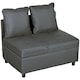 image 1 of HOMCOM Folding Sleeper Sofa Bed Chair with Pillows, Pocket, Grey