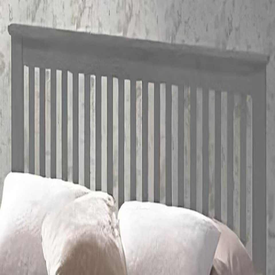 image 1 of 5ft King Size Grey Colour Finish Shaker Wood Wooden Bed Frame Bedstead High Foot End