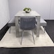 image 2 of Grey Wooden Dining Table Set with 2 Grey Chairs and 2 Benches - Dining Kitchen Room Furniture