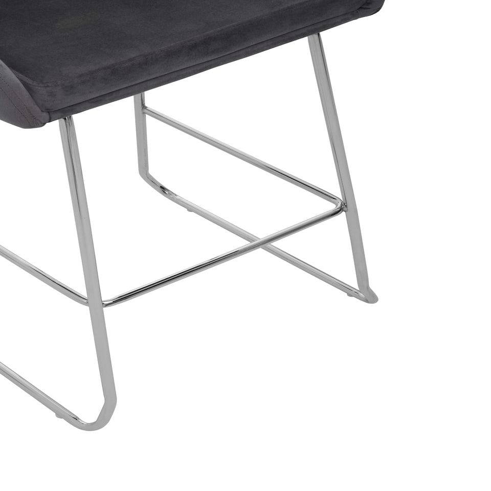 image 1 of Tamzin Grey Velvet Bar Chair With Low Arms Grey