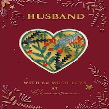 Heart Design Husband Christmas Card