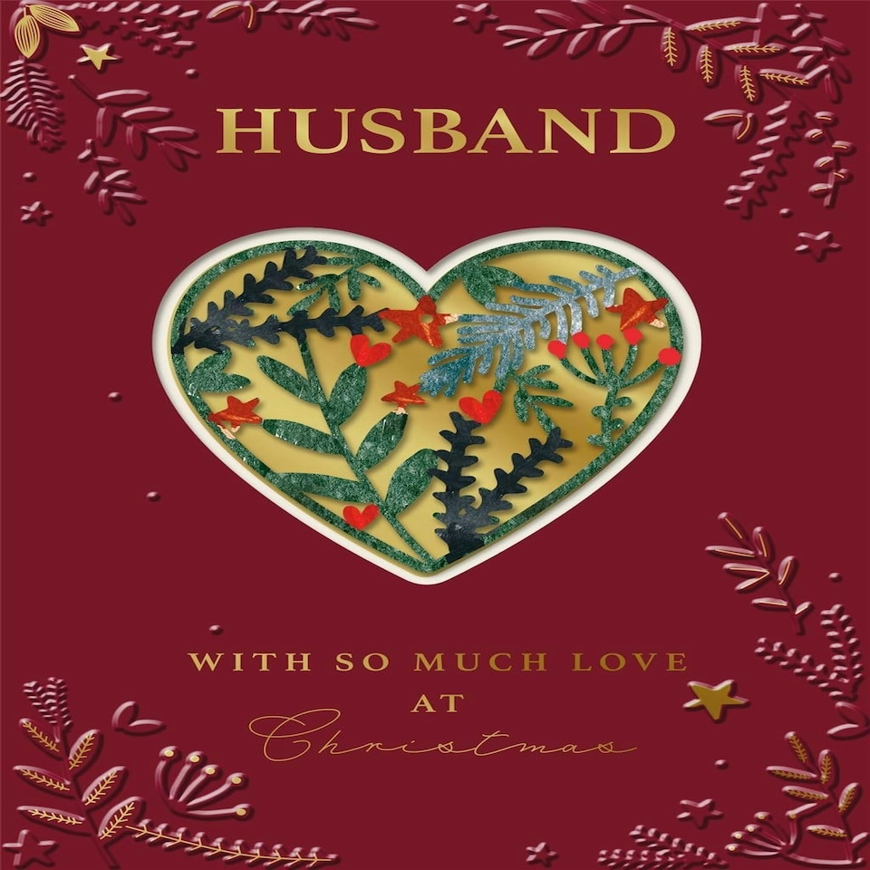 Heart Design Husband Christmas Card