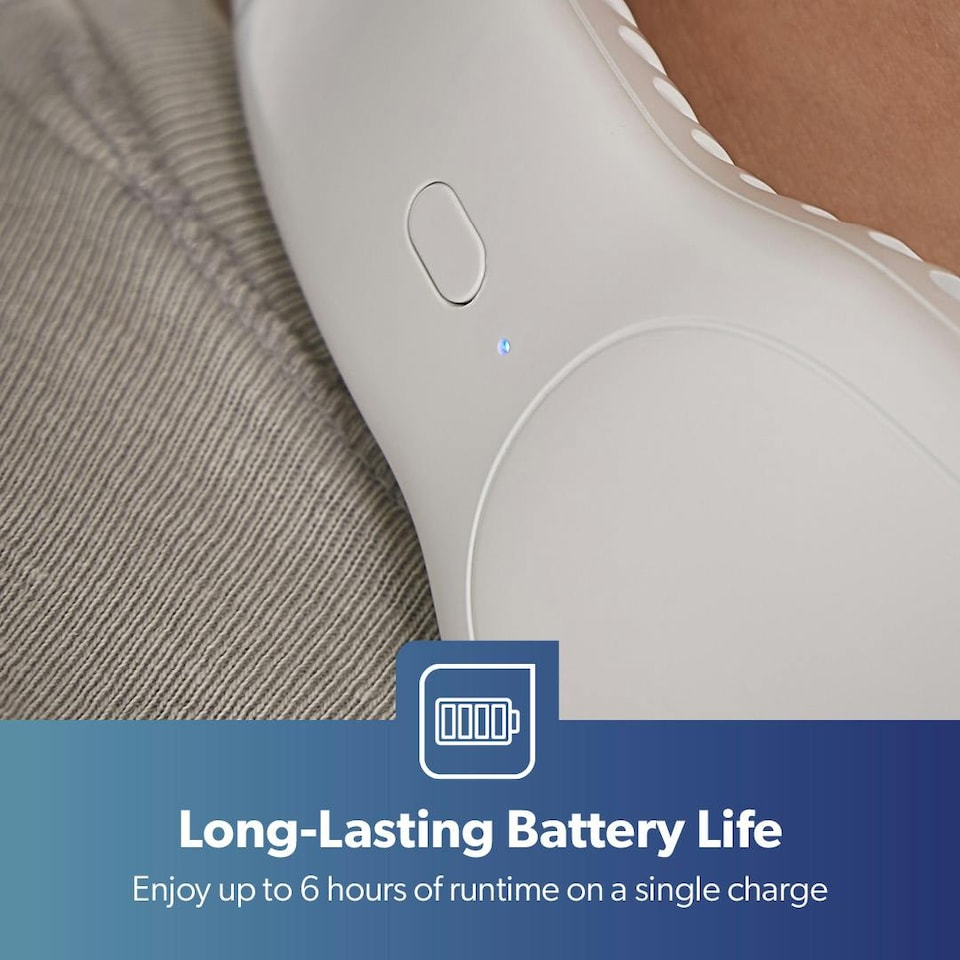 image 1 of GEEPAS Portable Neck Fan 1500mAh - White