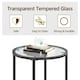 image 5 of Yaheetech Modern Round End Table with Tempered Glass Top Black