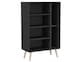 image 1 of Black 4-Drawer 2-Section Shelving Unit | Black | Black & Pine | 1
