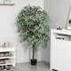 image 8 of Outsunny 160cm/5.2FT Artificial Ficus Tree Fake Plant in Pot Indoor