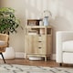 image 7 of HOMCOM Modern Sideboard Storage Cabinet for Living Room Dining Room Bedroom Yellow