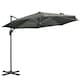 image 1 of Outsunny Cantilever Parasol Garden Umbrella with Cross Base Grey