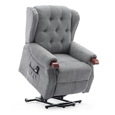 Harrogate Single Motor Electric Rise Recliner Fabric Lift Riser Chair (Grey)