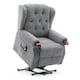 image 1 of Harrogate Single Motor Electric Rise Recliner Fabric Lift Riser Chair (Grey)