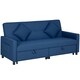 image 1 of HOMCOM Sectional Sofa Bed, L-Shaped 3 Seater Sofa Bed, Reversible Sleeper Sofa with Pull Out Couch Bed, Cushions, Fabric Futon Sofa Bed for Living Room, Blue