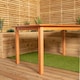 image 9 of Outdoor 6 Person Rectangular Wooden Garden Patio Dining Table Chairs with Green Parasol and Base Set