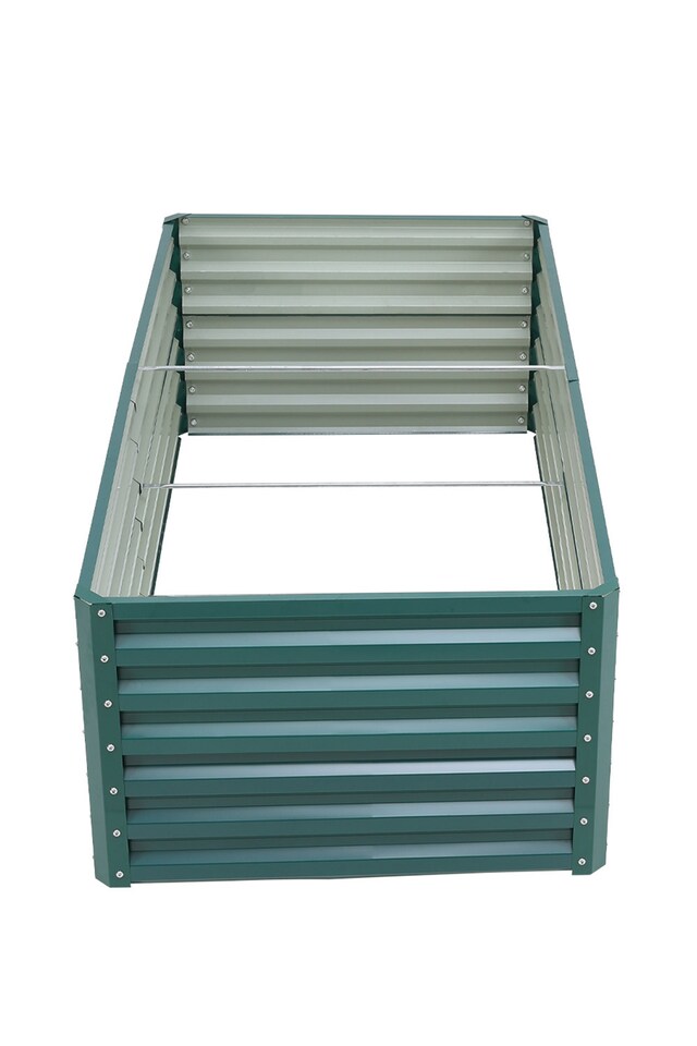 image 1 of Living and Home 1.8m Metal Garden Bed Rectangular Raised Garden Planter,Dark Green | Green | Dark Green | 180cm W x 90cm D x 57cm H