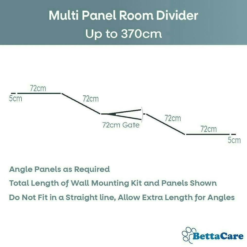 image 1 of Bettacare Premium Multi Panel Flexible Pet Barrier, up to 370cm Wide, White, 70cm High, Dog Barrier for Pets Dogs and Puppy, Easy Installation White