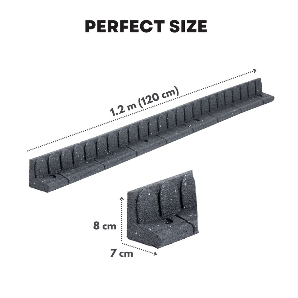 image 1 of Mower Edge Garden Border Edging Lawnmower Friendly 1.2m - Grey - Pack of 10 | Grey | 10 pack