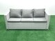 image 4 of Fimous Rattan Garden Outdoor Furniture Set 10 Seater Garden Sofa Rectangulr Dining Table Set with Big Footstool 2 Side Tables Light Grey Mixed