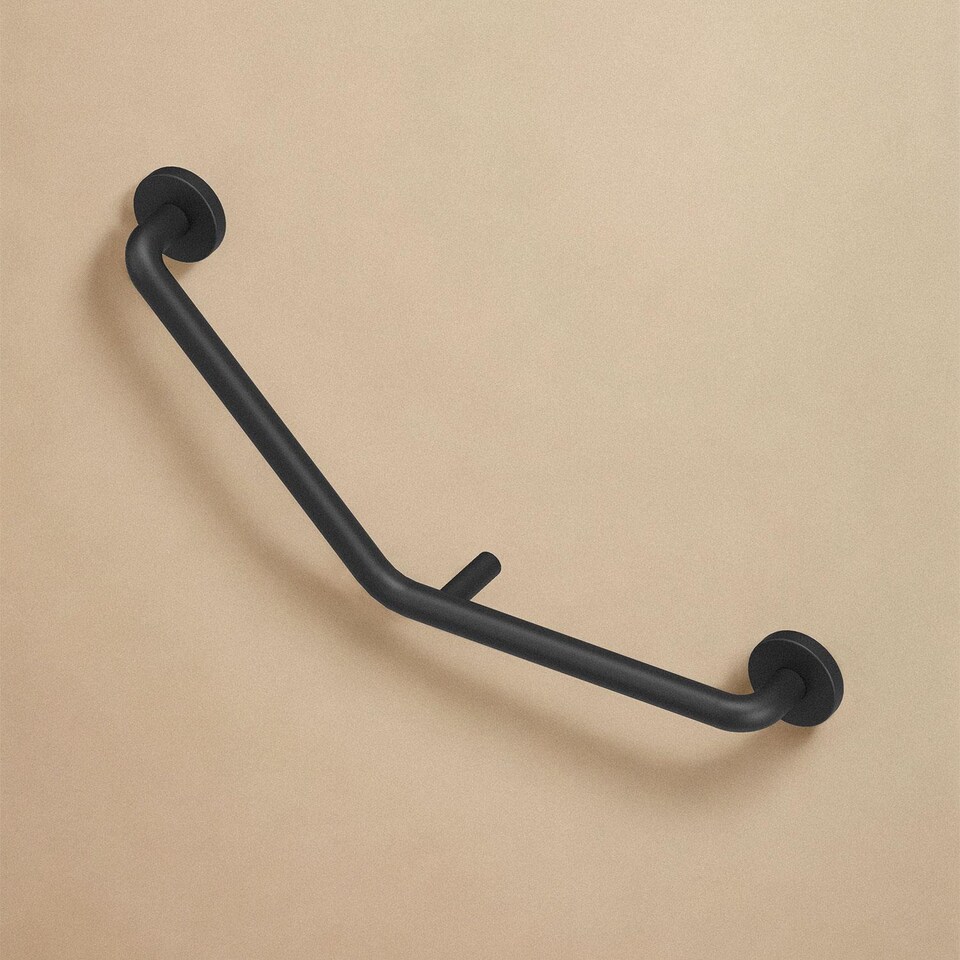 image 1 of COSMIC Grab rail 49cm, Elbow shape, Matt Black up to 150kg, ARCHITECT Collection
