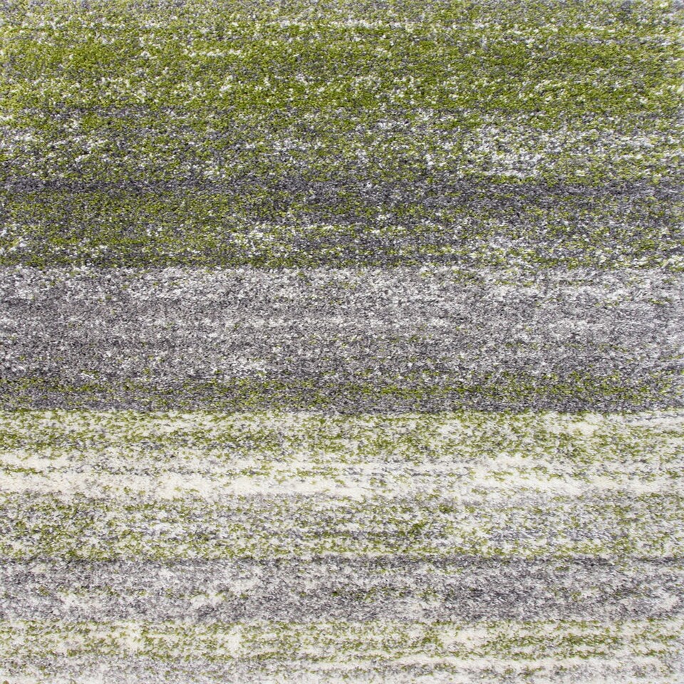 image 1 of KUKOON Dark Green Striped Mottled Shaggy Area Rug 200cm x 290cm