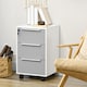 image 2 of HOMCOM 3-Drawer Lockable Filing Cabinet, File Cabinet on Wheels, Mobile Office Storage Drawers for Home Office, Bedroom and Living Room, White and Grey | White | White and Grey