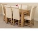 image 2 of Kuba 125x80cm Chunky Oak Small Dining Table and 6 Washington Leather Chairs | Cream | Cream