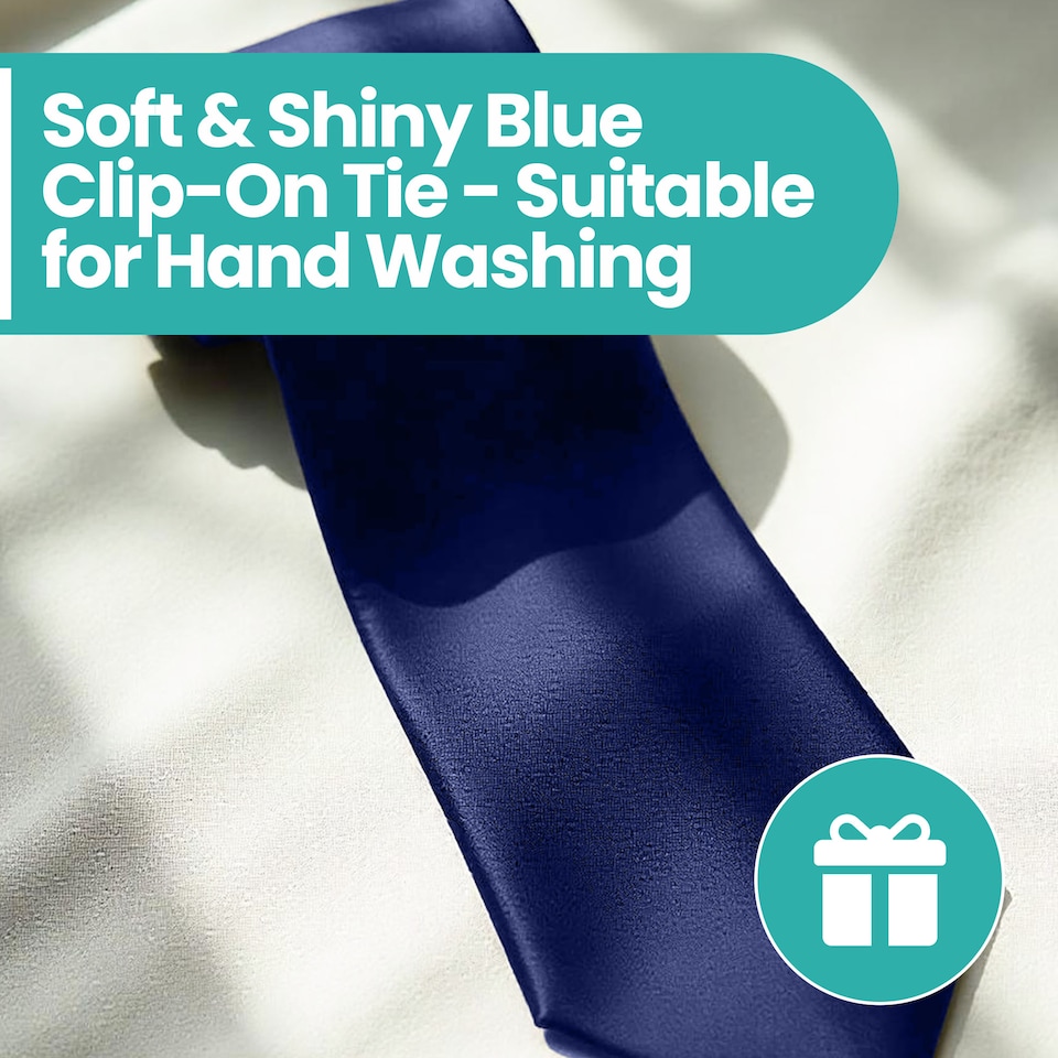 image 1 of Mens Polyester Solid Pre-tied Adjustable Clip-On Tie Washable Neck Tie