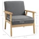 image 7 of HOMCOM Modern Armchair, Linen Upholstered Sofa with Solid Wood Legs and Wide Seat, Accent Chair for Living Room Bedroom Office, Grey