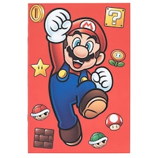 Super Mario Essential Graph Checked Notebook - Red/Blue/Gold - One Size