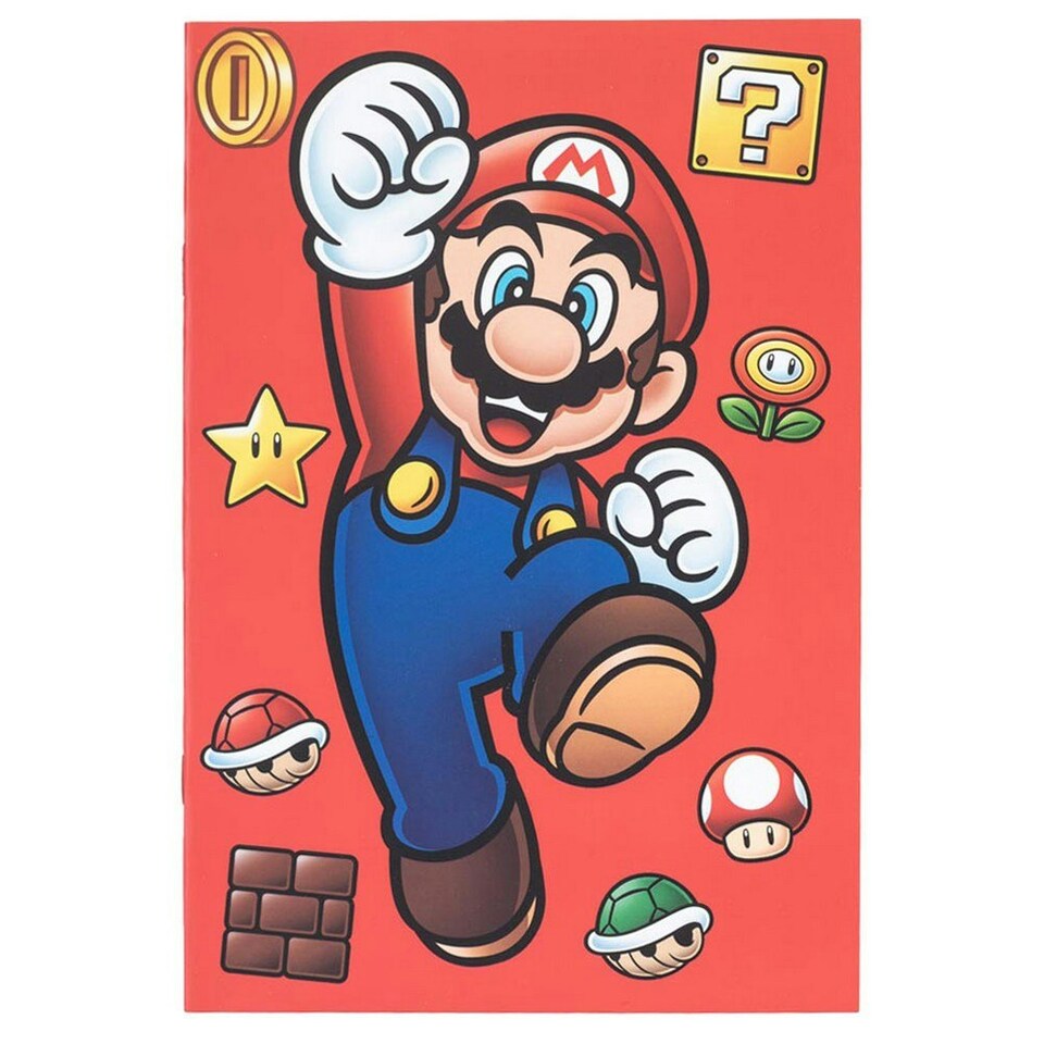 image 1 of Super Mario Essential Graph Checked Notebook - Red/Blue/Gold - One Size