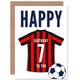 image 1 of Football Strip Kit Red Striped Top Age 7 Year Old Child Kids 7th Birthday Card