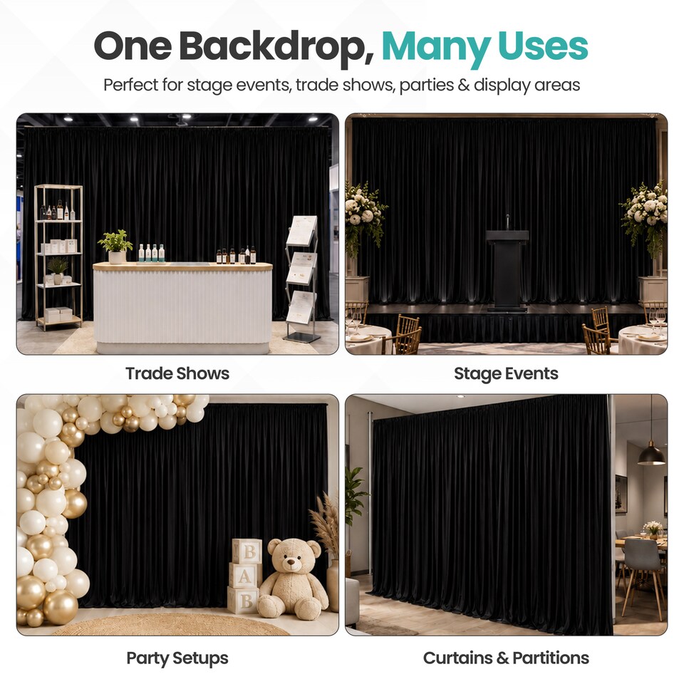 image 1 of 3x6M Velvet Photography Background, 190GSM Polyester Washable Backdrop