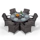 image 4 of Arizona Round 6 Seater Rattan Patio Dining Set | Grey | Grey