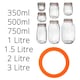 image 5 of Argon Tableware Glass Storage Jar Seals - Large - Orange - Pack of 6