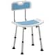image 1 of HOMCOM Shower Chair for the Elderly and Disabled, 6-Level Height Adjustable Shower Stool with Backrest, Curved Seat, Anti-slip Foot Pads and Shower Head Holder, Light Blue