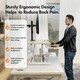 image 4 of VonHaus Height Adjustable Bamboo Standing Desk Converter, 80cm Length Multi | Light Wood