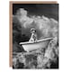 image 1 of Meerkat in Bathtub Surreal Bath Time Black White Birthday Greeting Card