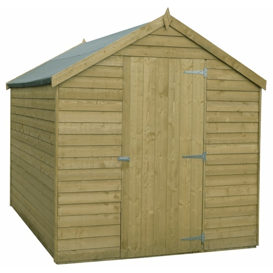 image 1 of Overlap 7 x 5 Feet Pressure Treated Value Range Shed Single Door Brown