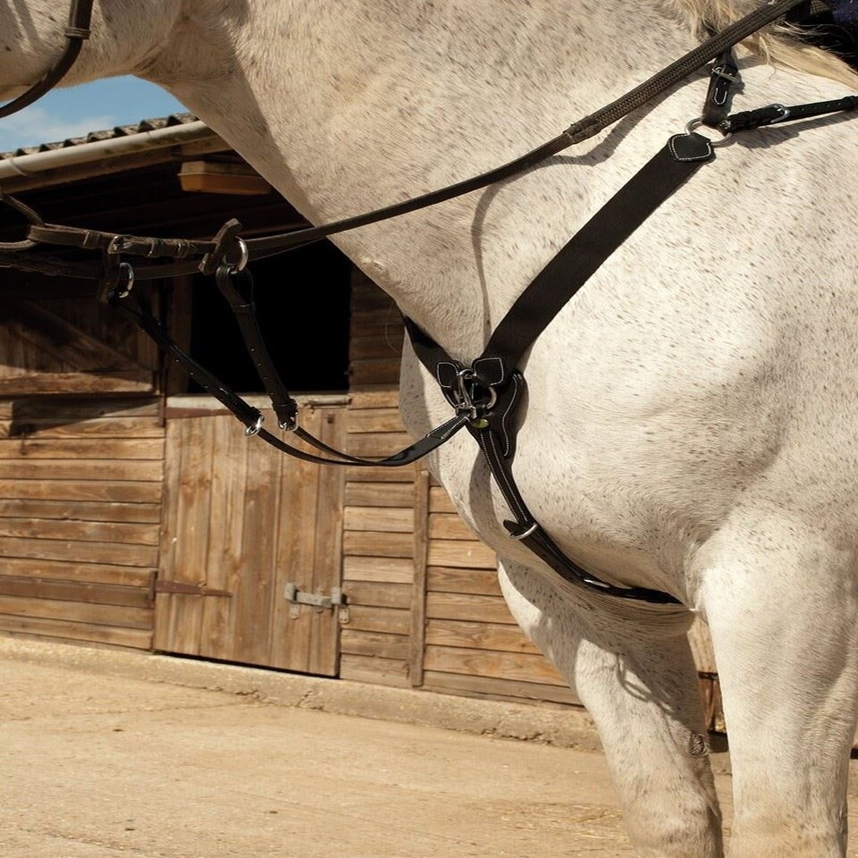 image 1 of Rhinegold V Check Elasticated Breastplate Brown | Size: Cob
Colour: H.Brown