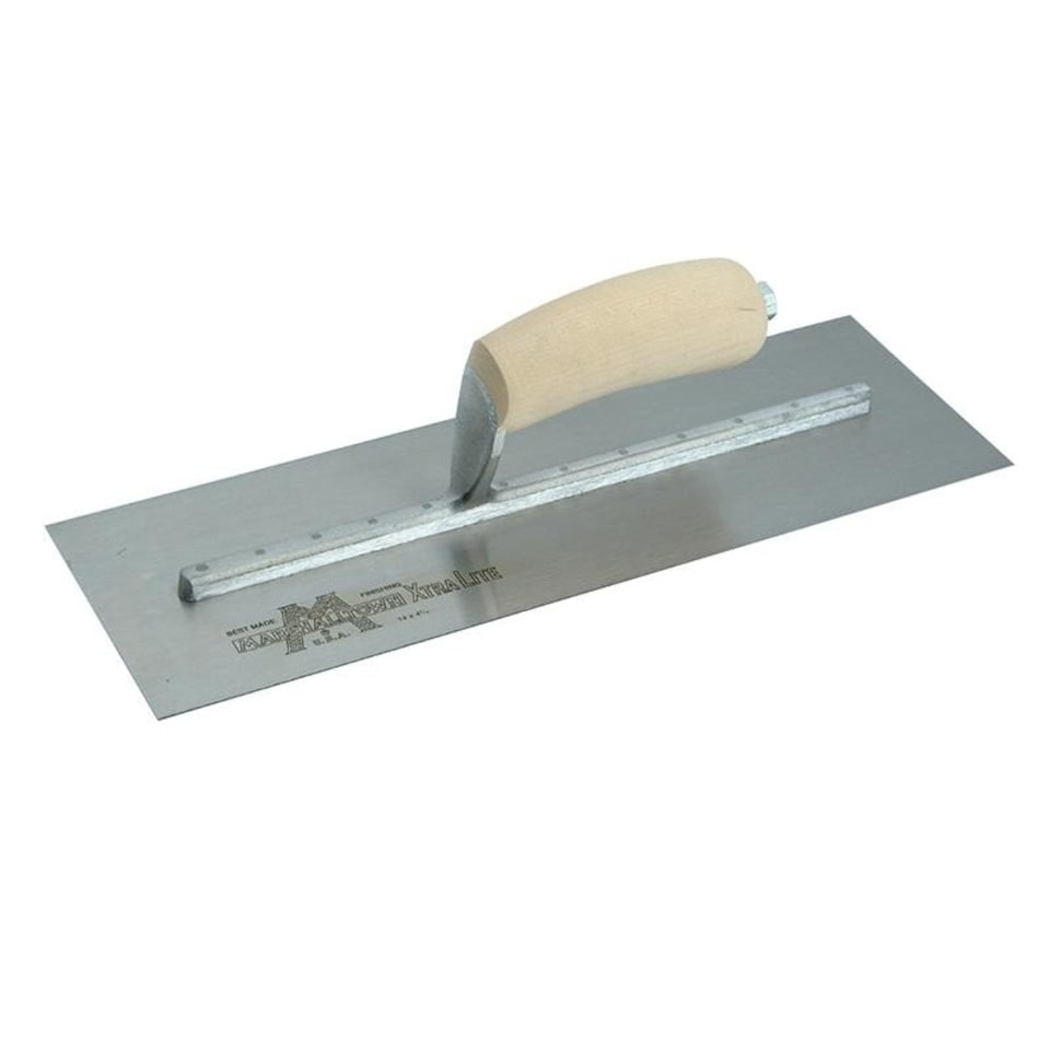 Marshalltown Cement Finishing Trowel, Wooden Handle - Multi Colour - 18 x 4.1/2in Wooden Handle