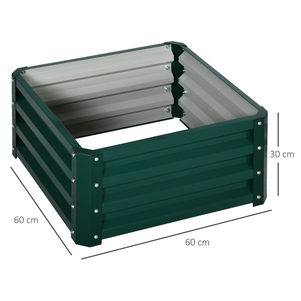 image 1 of Outsunny Set of 2 Raised Garden Bed Galvanised Planter Box Easy Setup Dark Grey