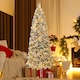 image 3 of COSTWAY 7FT Pre-Lit Artificial Christmas Tree Pop up Snow Flocked Xmas Tree LED Lights