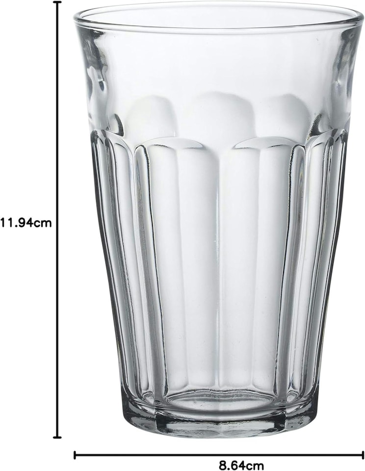 image 1 of Duralex Picardie Water Glass without Filling Mark, 360ml, Pack of 6 | Multi | Clear