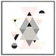 image 3 of Pink & grey geometric triangles (Picture Frame) Black | XS